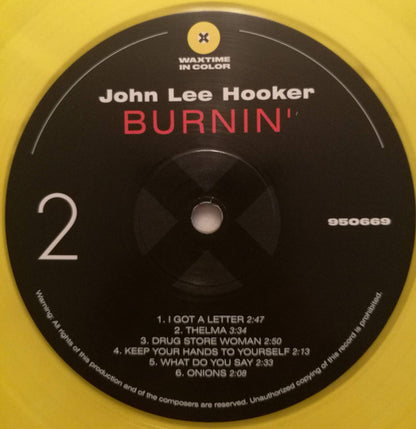 John Lee Hooker : Burnin' (LP, Album, Ltd, RE, Yel)