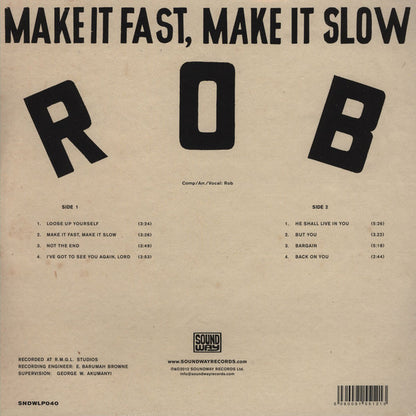 Rob (5) : Make It Fast, Make It Slow (LP, Album, RE, RP, 180)
