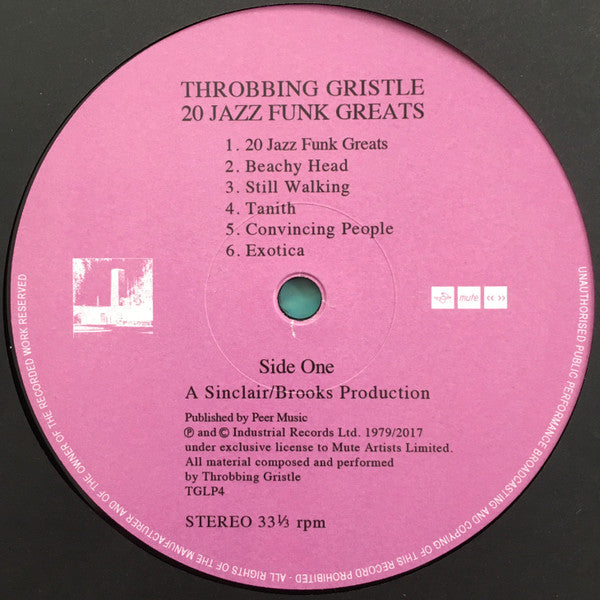Throbbing Gristle : 20 Jazz Funk Greats (LP, Album, RE, RM)