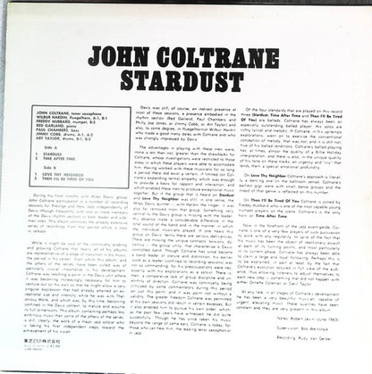 John Coltrane : Stardust (LP, Album, Mono, RE)
