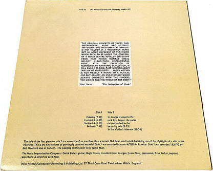 The Music Improvisation Company : 1968-1971 (LP, Album)
