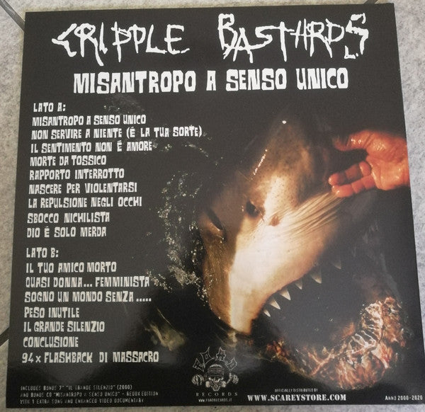 Cripple Bastards : Misantropo A Senso Unico (LP, Album + CD, Album, Enh, RM + 7", Single + Ltd)