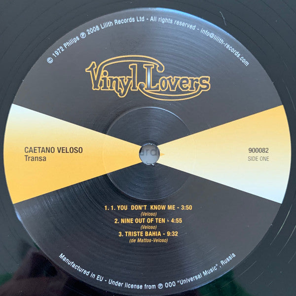 Caetano Veloso : Transa (LP, Album, RE, RM, Unofficial, 180)