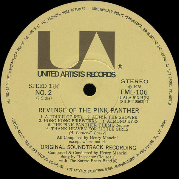Henry Mancini : Revenge Of The Pink Panther (Original Motion Picture Soundtrack) (LP, Album)