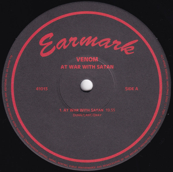 Venom (8) : At War With Satan (LP, Album, RE, 180)