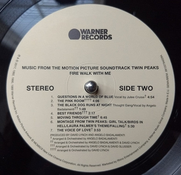 Angelo Badalamenti : Twin Peaks - Fire Walk With Me (Music From The Motion Picture Soundtrack) (LP, Album, RE, RP, 180)