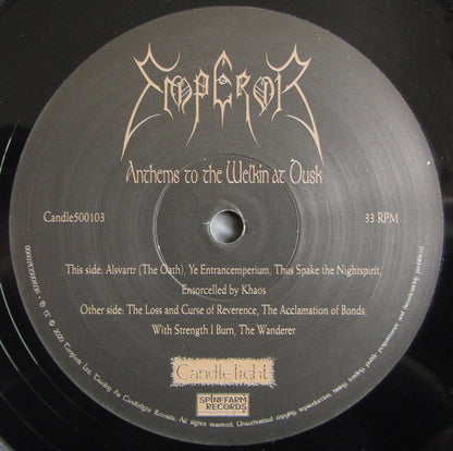 Emperor (2) : Anthems To The Welkin At Dusk (LP, Album, RE, RM, Hal)