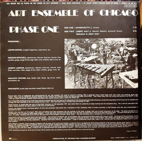 Art Ensemble Of Chicago* : Phase One (LP, Album, RE)
