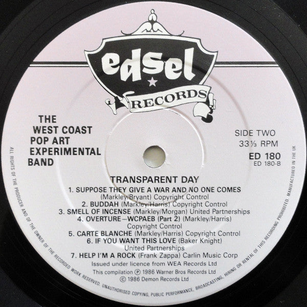 The West Coast Pop Art Experimental Band : Transparent Day (LP, Comp)