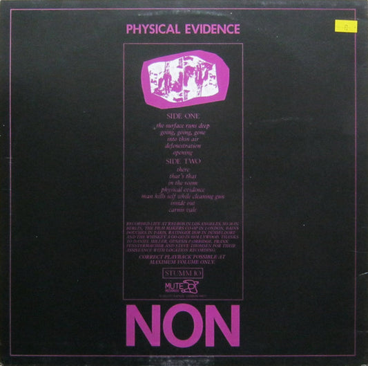NON : Physical Evidence (LP, Album, Mono)
