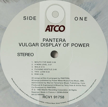 Pantera : Vulgar Display Of Power (LP, Album, Ltd, RE, Whi)