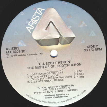 Gil Scott-Heron : The Mind Of Gil Scott-Heron (LP, Album, Hub)