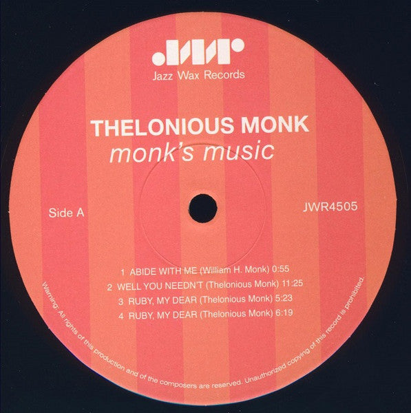 Thelonious Monk Septet : Monk's Music (LP, Album, Ltd, RE, 180)