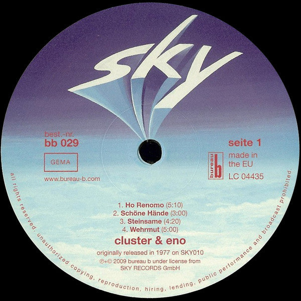 Cluster & Eno* : Cluster & Eno (LP, Album, RE, RM)