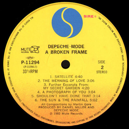 Depeche Mode : A Broken Frame (LP, Album)