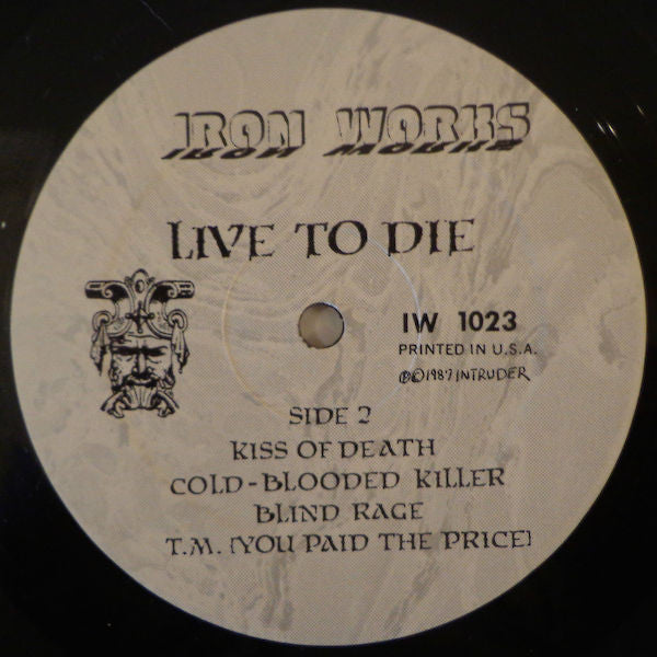 Intruder (2) : Live To Die (LP, Album, RP)