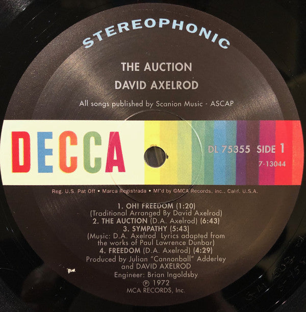 David Axelrod : The Auction (LP, Album, RE, Gat)