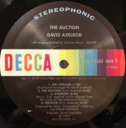 David Axelrod : The Auction (LP, Album, RE, Gat)