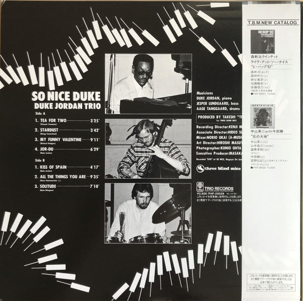 Duke Jordan Trio : So Nice Duke (LP, Album, Promo)