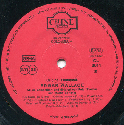Peter Thomas und Martin Böttcher : Edgar Wallace (Original Filmmusik) (LP, Album, Comp)