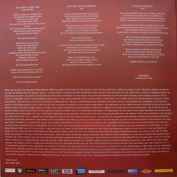 While Heaven Wept : Sorrow Of The Angels (LP, Album, RE)