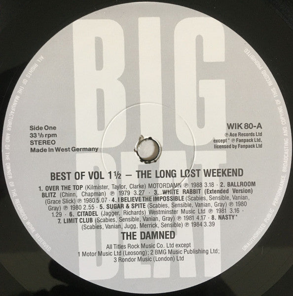 The Damned : Best Of Vol 1½ - The Long Lost Weekend (LP, Comp)