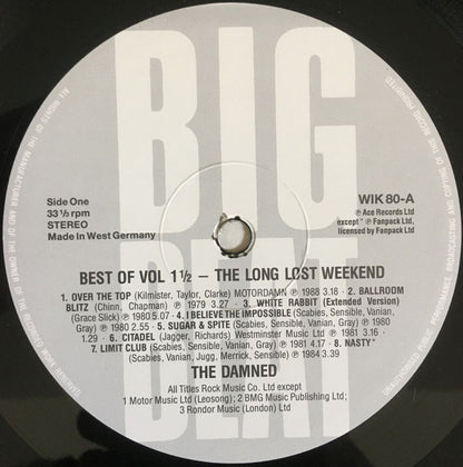 The Damned : Best Of Vol 1½ - The Long Lost Weekend (LP, Comp)