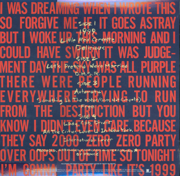 Prince : 1999 (2xLP, Album, RE, RM, 150)