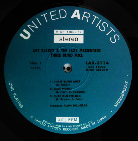 Art Blakey & The Jazz Messengers = アート・ブレイキーとジャズ・メッセンジャーズ* : 3 Blind Mice = スリー・ブラインド・マイス (LP, Album, Ltd, RE)