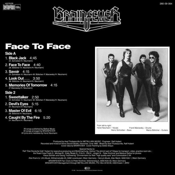 Brainfever : Face To Face (LP, Album)