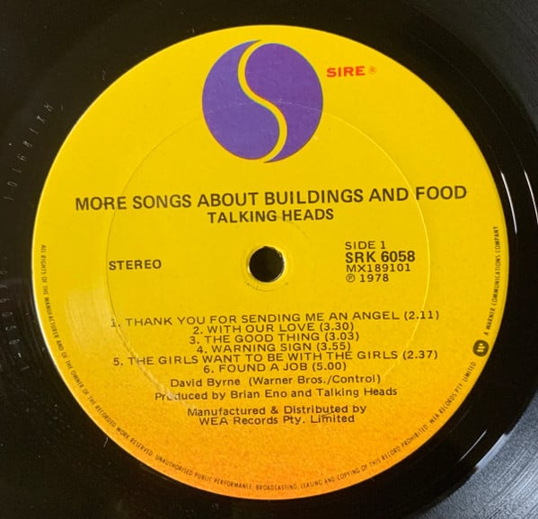 Talking Heads : More Songs About Buildings And Food (LP, Album)