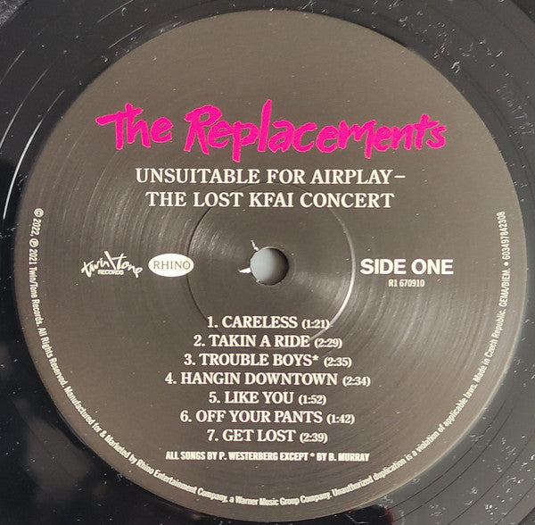 The Replacements : Unsuitable For Airplay - The Lost KFAI Concert (2xLP, Album, RSD, Ltd)
