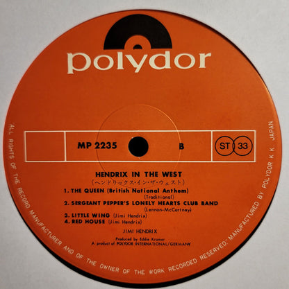Jimi Hendrix : Hendrix In The West (LP, Album)