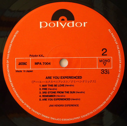 The Jimi Hendrix Experience : Are You Experienced (LP, Album, Mono, RE)