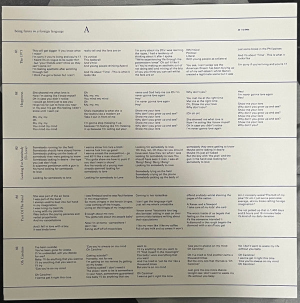 The 1975 : Being Funny In A Foreign Language (LP, Album, Ltd, Tra)