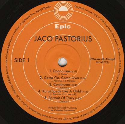 Jaco Pastorius : Jaco Pastorius (LP, Album, RE, 180)