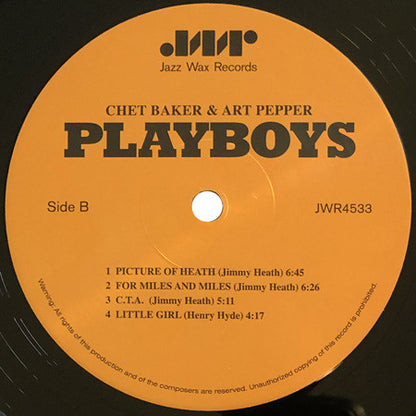 Chet Baker & Art Pepper : Playboys (LP, Album, Mono, Ltd, RE, RM, 180)