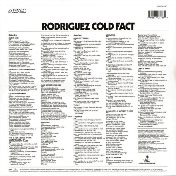 Rodriguez* : Cold Fact (LP, Album, RE)