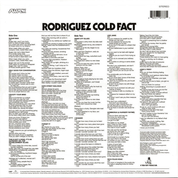 Rodriguez* : Cold Fact (LP, Album, RE)