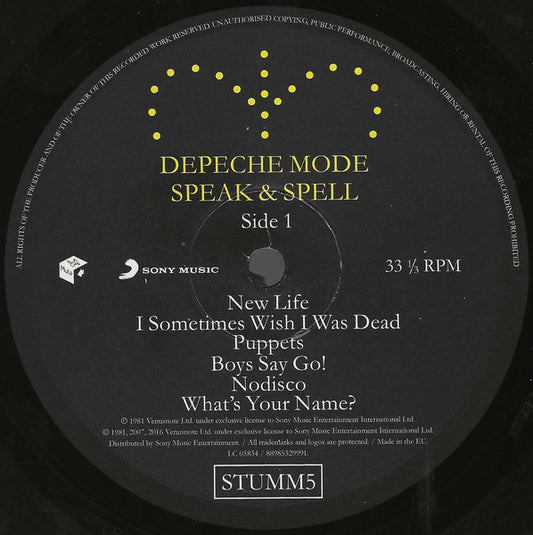 Depeche Mode : Speak & Spell (LP, Album, RE, RM, Gat)