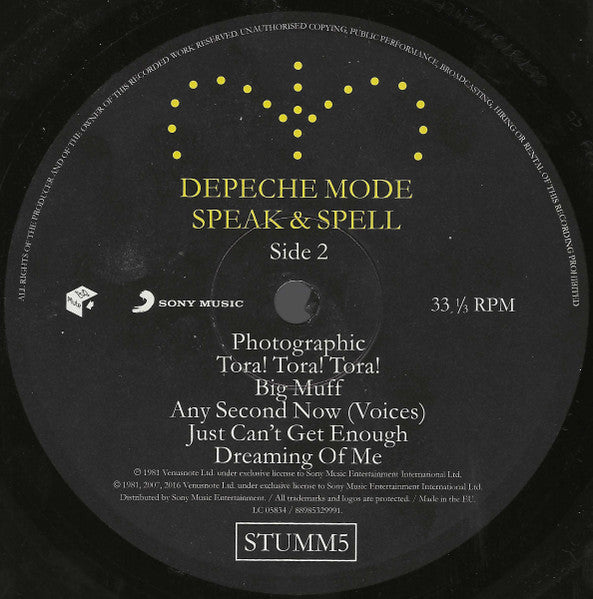 Depeche Mode : Speak & Spell (LP, Album, RE, RM, Gat)