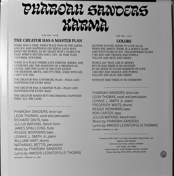 Pharoah Sanders : Karma (LP, Album, RE, RM, 180)