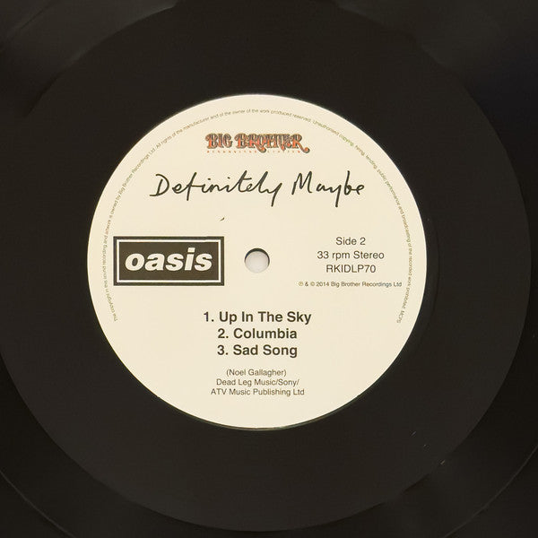 Oasis (2) : Definitely Maybe (2xLP, Album, RE, RM, 180)