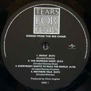 Tears For Fears : Songs From The Big Chair (LP, Album, RE)