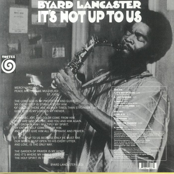 Byard Lancaster : It's Not Up To Us (LP, Album, RE)
