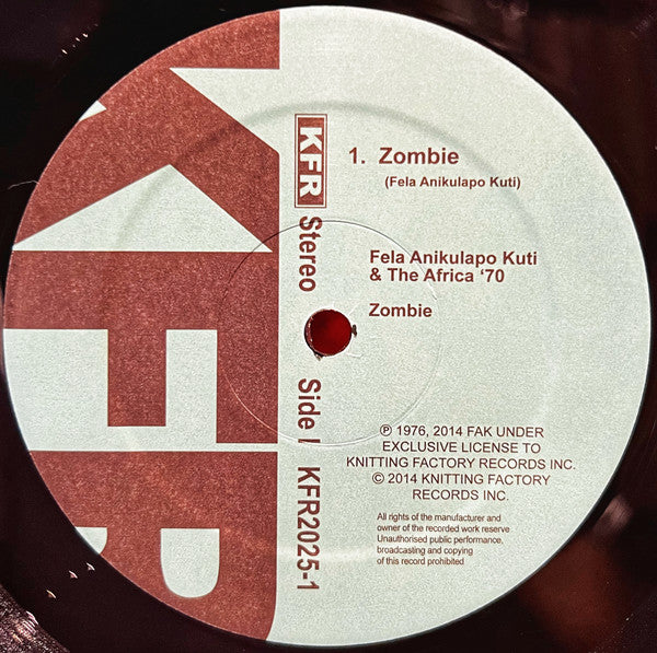 Fẹla* And Afrika 70* : Zombie (LP, Album, RE)