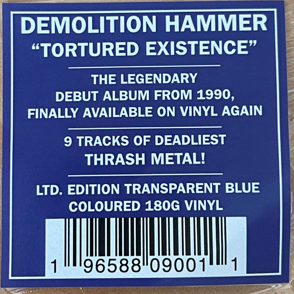 Demolition Hammer : Tortured Existence (LP, Album, Ltd, RE, RM, Blu)