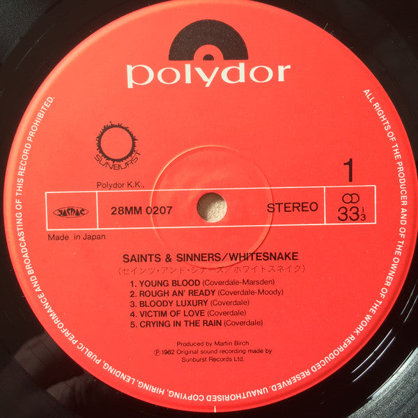 Whitesnake : Saints & Sinners (LP, Album)