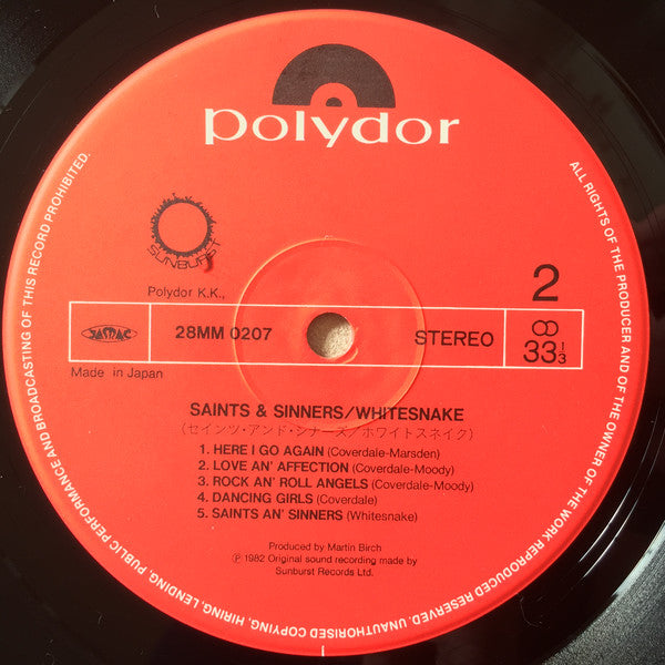 Whitesnake : Saints & Sinners (LP, Album)