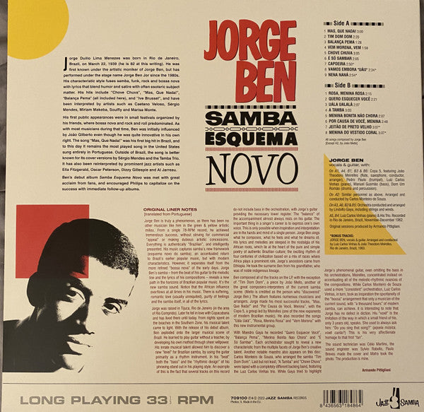 Jorge Ben : Samba Esquema Novo (LP, Album, Ltd, RE)